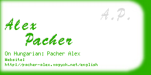 alex pacher business card